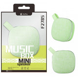 Bluetooth Music Box Speaker with Fabric Finish, 3W FM / TF Card, Green