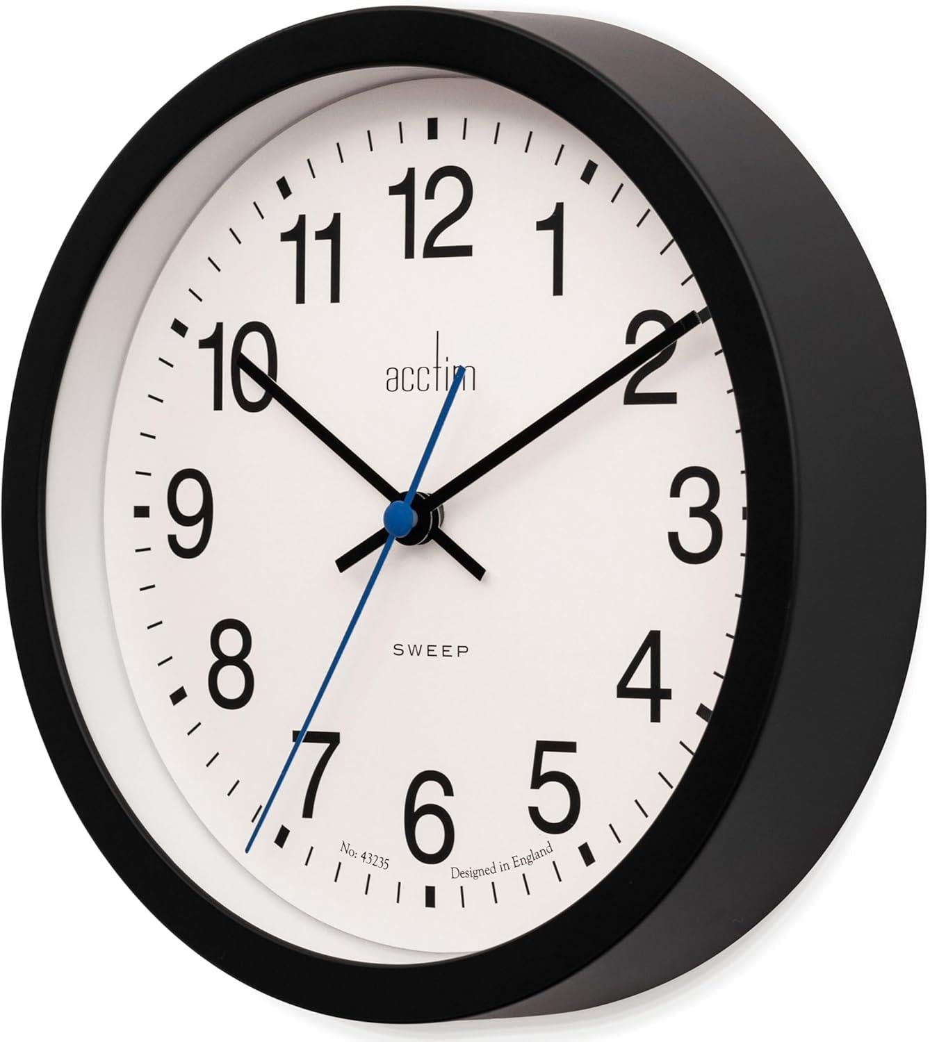 Acctim Bromham Non Ticking Sweep Seconds Hand Wall Clock 20cm Diameter Black - Gadgetize