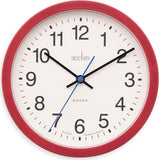 Acctim Bromham Non Ticking Sweep Seconds Hand Wall Clock 20cm Diameter Red