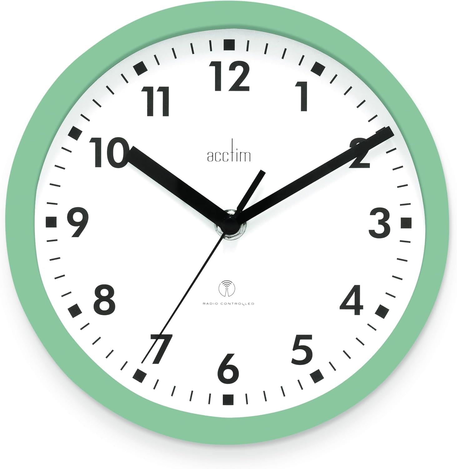 Acctim Nardo 20cm Radio Controlled Green Wall Clock 74665 - Gadgetize