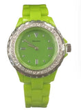 Henley Ladies Bling Fashion Case Lime Green Dial And Plastic Strap Watch H0826.11