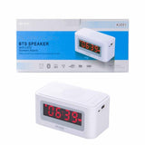 Windbell Bluetooth Speaker with 3W LED Screen Alarm, FM / SD Card / USB, White