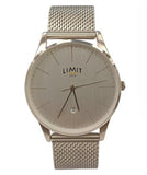 Limit Mens Fashion Dated Silver Dial Silver Plated Mesh Bracelet Watch 5765