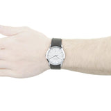 Sekonda Men's Black Leather & Silver White Date Watch 3531