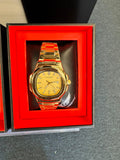 SUPLEON Men's Stainless Steel Analog Watch – Gold Dial Gadgetize