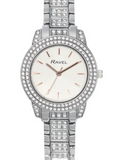 Ravel Plus Women's Round Cased Stone Set Jewellery Silver Dress Watch