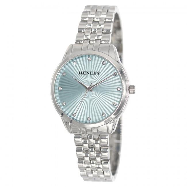 Henley Ladies Sunburst Blue Dial & Silver Bracelet Watch H07320.6