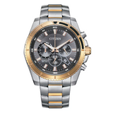 Citizen Men's Chronograph Silver Stainless Steel Grey Dial Watch Gadgetize