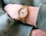 Lorus Ladies Stone Set Gold Dial Bracelet Watch RG263WX9
