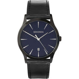 SEKONDA Men's Blue Dial Analogue Display Black PU Strap 3536