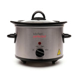 KitchenPerfected Slow Cooker Round 1.5Ltr - Stainless Steel E3016SS