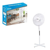 Benross 16 inch 3-Speed Pedestal Stand Fan Oscillating and Tilting Head White- 43930