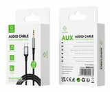 Woox MX0043 3.5mm Aux to Type C Braided Plug & Play Audio Cable, 6.6ft 2m, Black