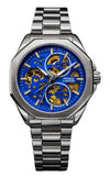 NYL Mens Automatic Metal Hollow Mechanical Octagon Dial Analogue Metal Bracelet Watch NY London Available Multi Colour