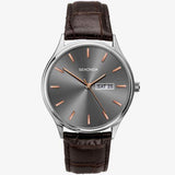 Sekonda Mens Grey Dial Brown Leather Strap Watch 1685