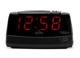 Acctim Wade 1.2" Red LED Smart USB Connector Digital Black Alarm Clock 16553