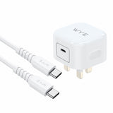 GaN 20W USB-C Power Adaptor With USB-C To USB-C 1m Cable Gadgetize
