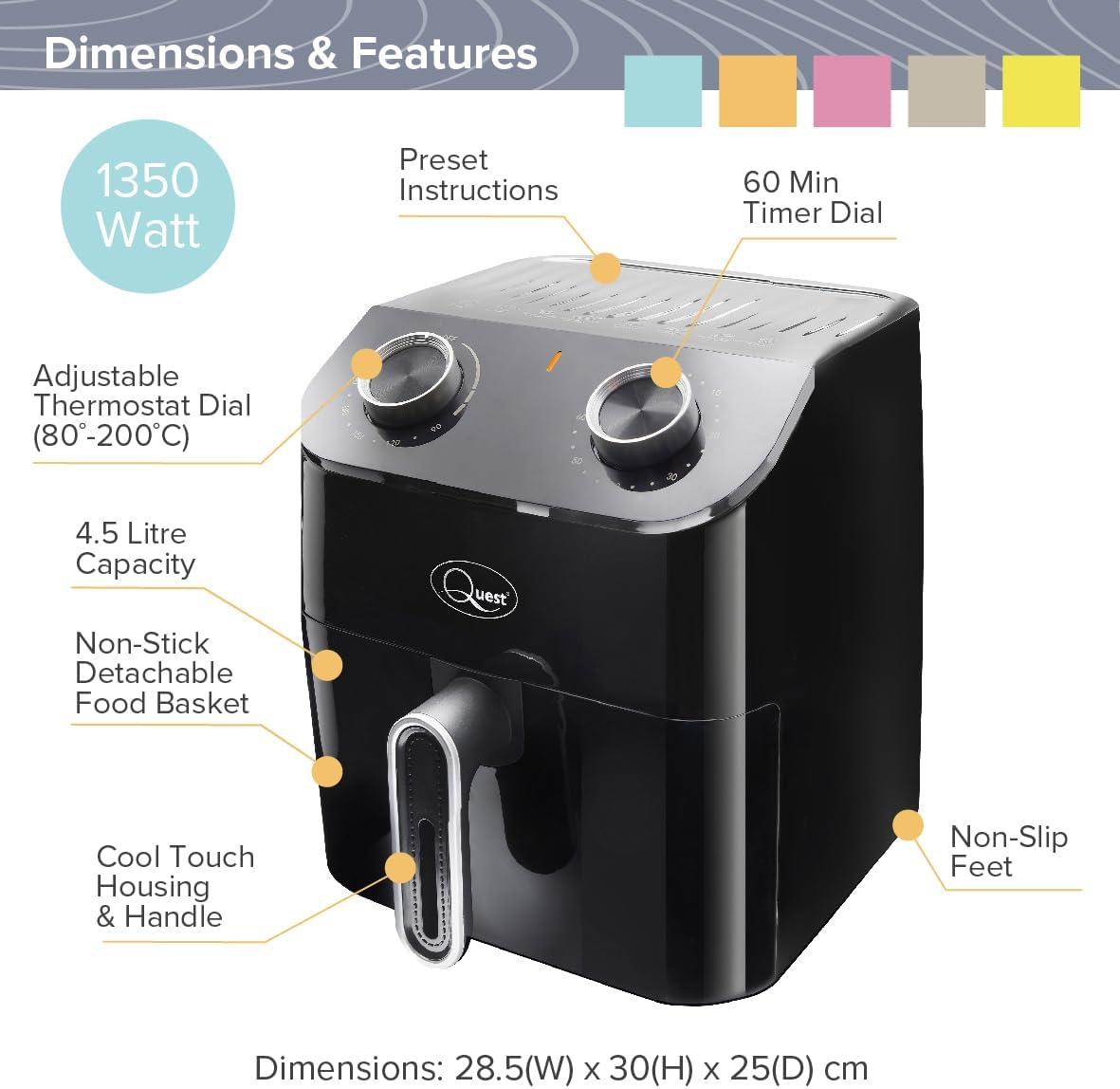 Quest  4.5L Manual Dial Air Fryer
