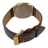 Limit Mens Basic Dated Golden dial with Brown Faux Leather Dress Watch