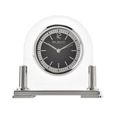 W2717 WIDDOP Glass Mantel Clock Silver Bezel & Stand