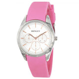 Henley Ladies Sports Silver Dial with Pink Rubber Strap Watch H06175.5