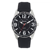 Ravel Mens Sports Black Dial Black Silicone Strap Watch
