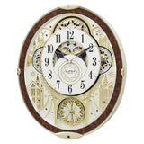 Rhythm Magic Motion Gala Clock Crystal Decor Wood Effect