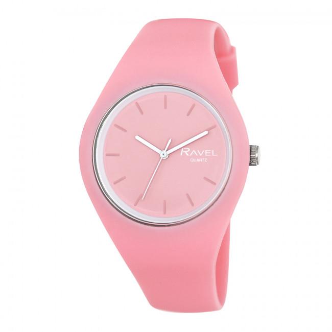 Ravel Unisex Large Comfort Fit Pink Silicone Watch R1804.05