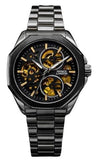 NYL Mens Automatic Metal Hollow Mechanical Octagon Dial Analogue Metal Bracelet Watch NY London Available Multi Colour