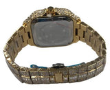 NY London Mens Fashion Bling Assorted Watch Dated Square Gold Dial Gold Bracelet Watch