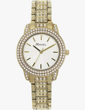 Ravel Plus Women's Round Cased Stone Set Jewellery Gold Dress Watch