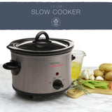 KitchenPerfected Slow Cooker Round 1.5Ltr - Stainless Steel E3016SS