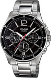 Casio Men's Watch Chronograph Stainless Steel Black MTP-1374D-1AVDF