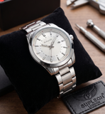 Supleon Men's Silver Quartz Wrist Watch With Date Supleon