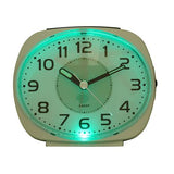 Wm.Widdop Silent Sweep Oval Face Blinking Light Alarm Clock  - Silver