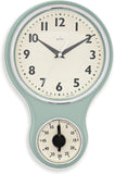 Acctim Kitchen Time 20cm Timer Quartz Retro Style Domed Glass Lens Sage Wall Clock 21598 Gadgetize