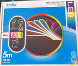 ExtraStar Neon LED Strip 5M Cable with Power Adapter andRemote Control, 9W/M, RGB