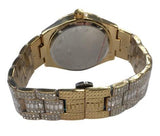 NY London Mens Fashion Bling Assorted Watch Dated Round Gold Dial Gold Bracelet Watch