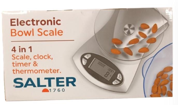 Salter 4-In-1 Electronic Digital Kitchen  Bowl Scale Weight Limit: 5kg