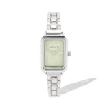 Henley Womens Mnimal Rectangular Bracelet Watch - Silver Tone/Green