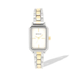 Henley Womens Mnimal Rectangular Bracelet Watch - Two Tone