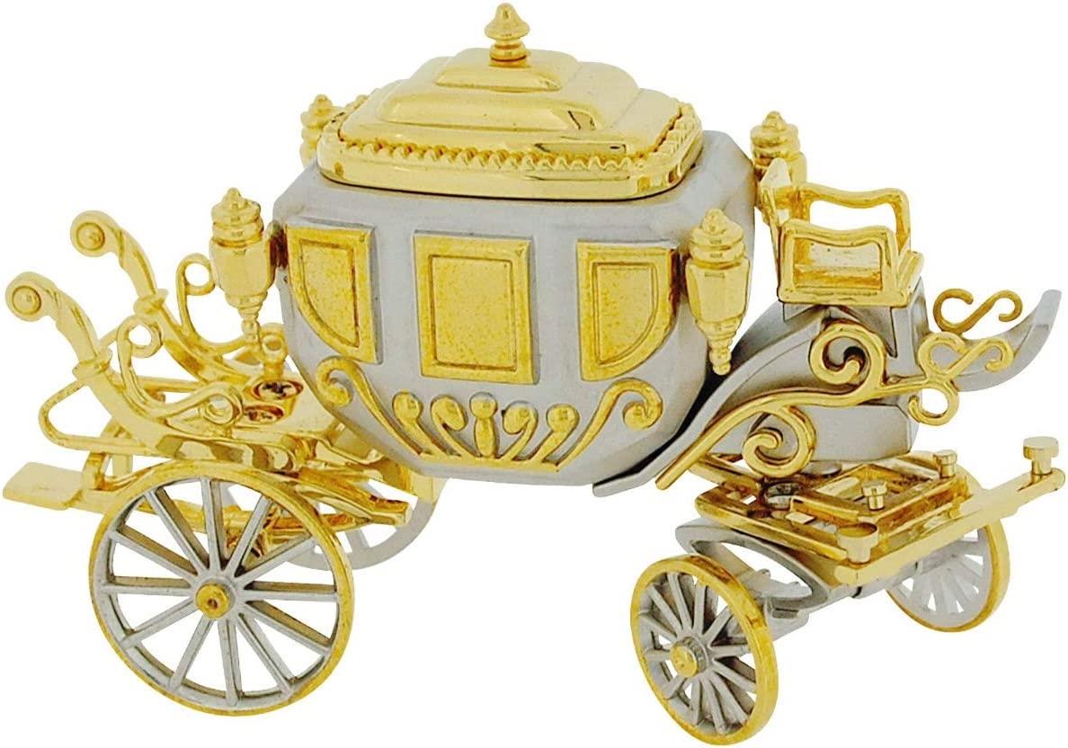 GTP Miniature Clock Two Tone Plated Jubilee Royal State Coach Novelty Collectors Clock IMP1050 - CLEARANCE NEEDS RE-BATTERY