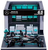1:43 F1 Mercedes Amg W15 2024 Pit Pass Diorama Russell - Diecast Model car Collectables