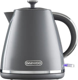 Daewoo Stirling 1.7L Pyramid Electric Kettle + 2 Slice Toaster Grey