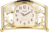 Rhythm Alarm Mantel Clock with Rotating Swarovski Crystal Pendulum Gilt