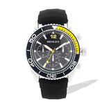 Henley Mens Quarter Coloured Top Ring Sports Watch - Black/Yellow