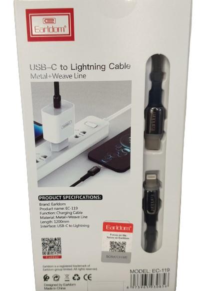 Earldom USB-C to Lightning cable charging EC-119
