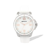 Henley Womens Chiselled Sports Silicone Watch - White