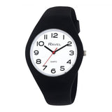 Ravel Unisex Large Comfort Fit White Dial Black Silicone Watch R1804.34