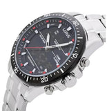 Lorus Mens Chronograph Day Date Black Dial Silver Stainless Steel Bracelet Watch RW635AX5 - Gadgetize